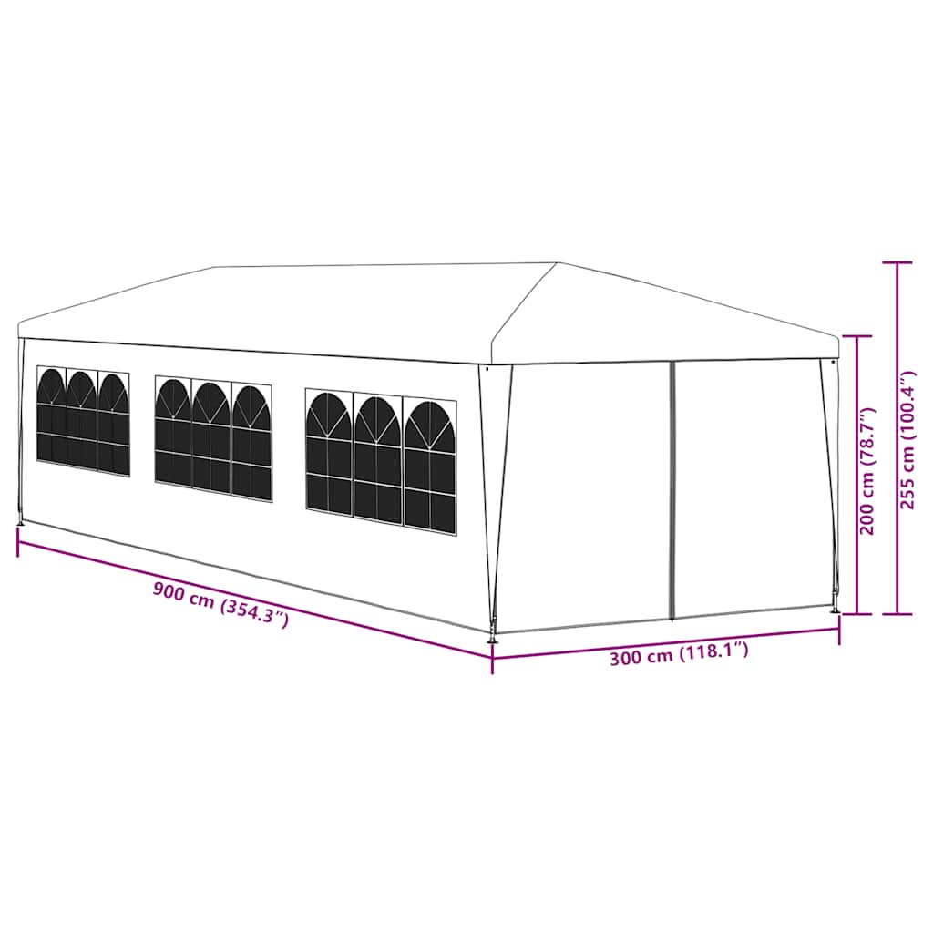 45104 vidaXL Party Tent 3x9 m Anthracite