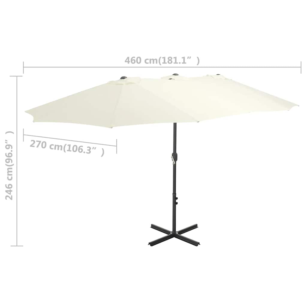 44868 vidaXL Outdoor Parasol with Aluminium Pole 460x270 cm Sand