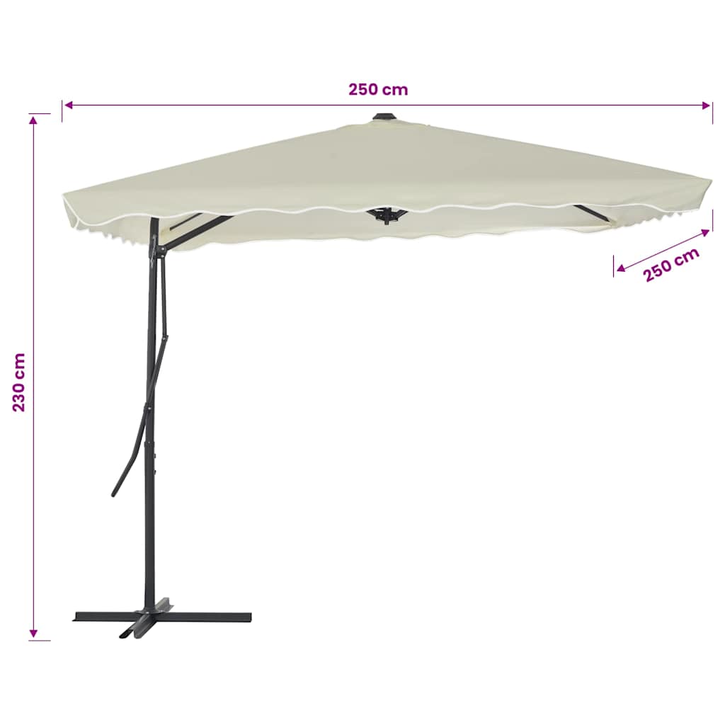 44882 vidaXL Outdoor Parasol with Steel Pole 250x250 cm Sand