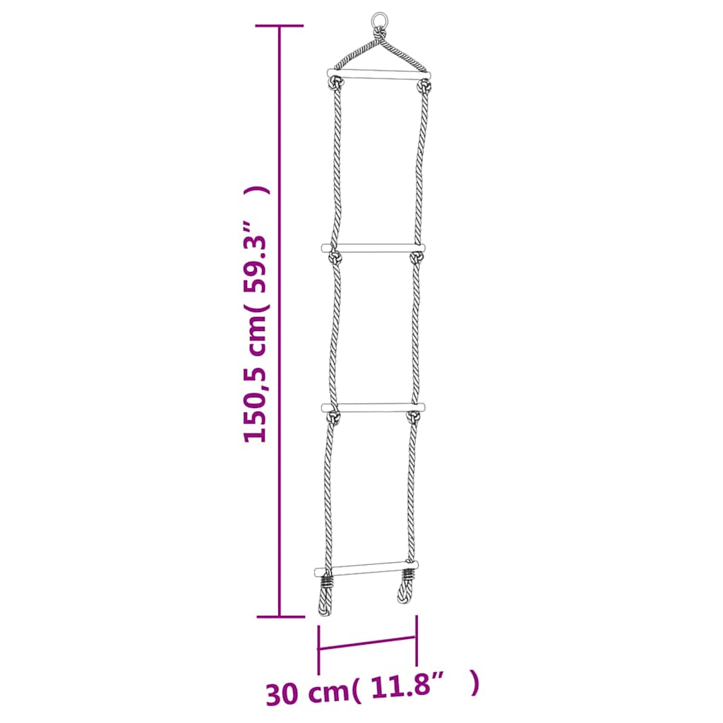 Swing Seat with Rope Ladder Blue 37x15 cm PE
