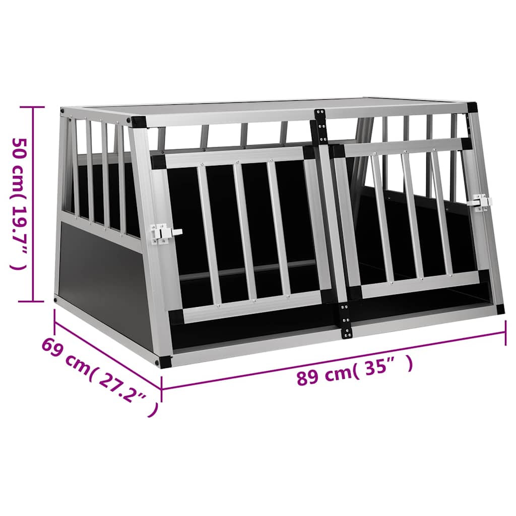 170667 vidaXL Dog Cage with Double Door 89x69x50 cm