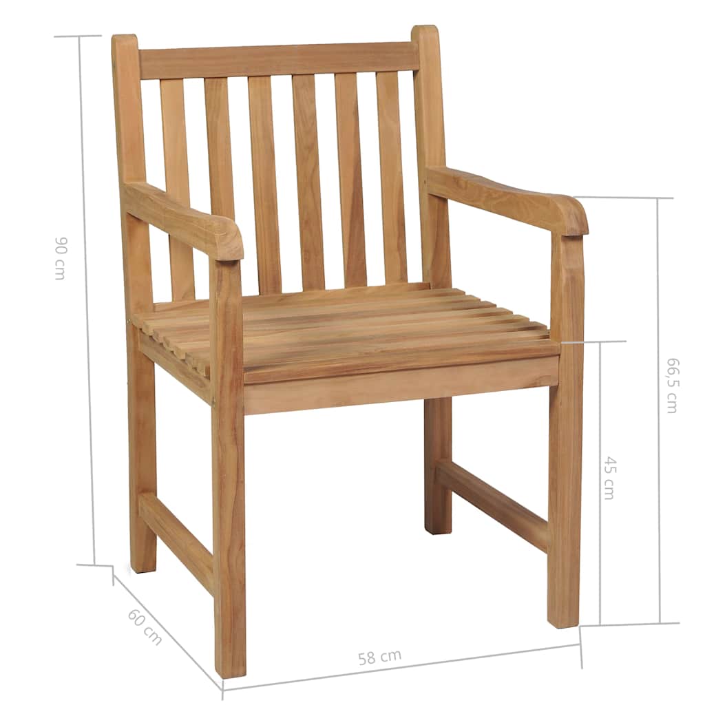 44999 vidaXL 5 Piece Outdoor Dining Set Solid Teak Wood