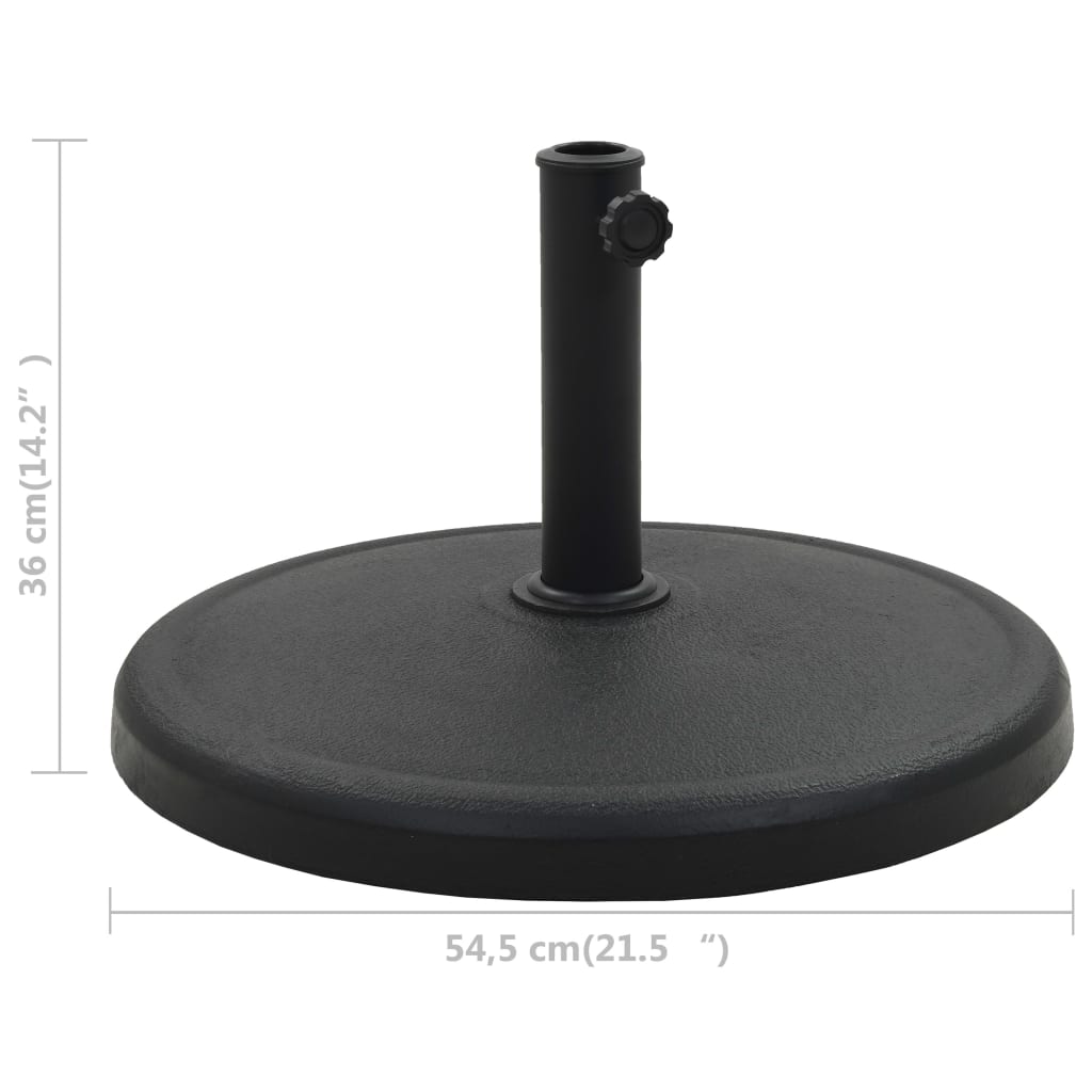 45197 vidaXL Parasol Base Round Polyresin 19 kg Black