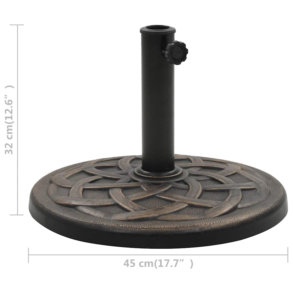 45201 vidaXL Parasol Base Round Polyresin 11 kg Bronze