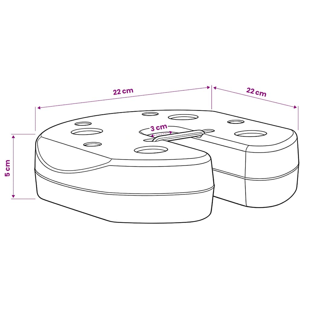Gazebo Weight Plates 4 pcs Black 220x50 mm Concrete