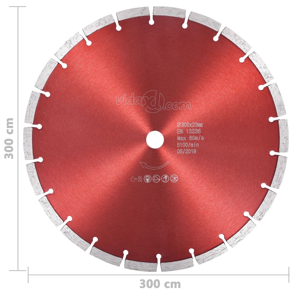 143239 vidaXL Diamond Cutting Disc Steel 300 mm