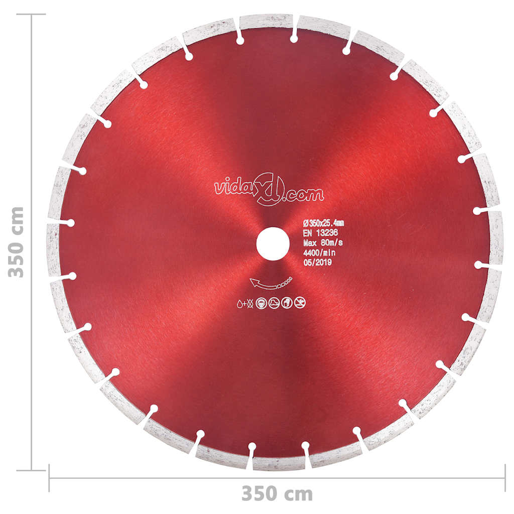 143244 vidaXL Diamond Cutting Disc Steel 350 mm