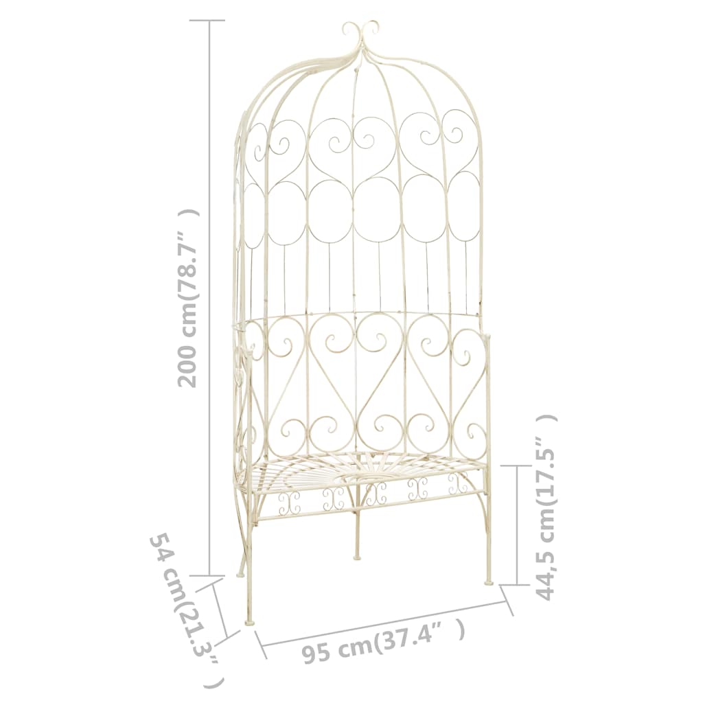 45432 vidaXL Garden Bench 95 cm Iron Antique White
