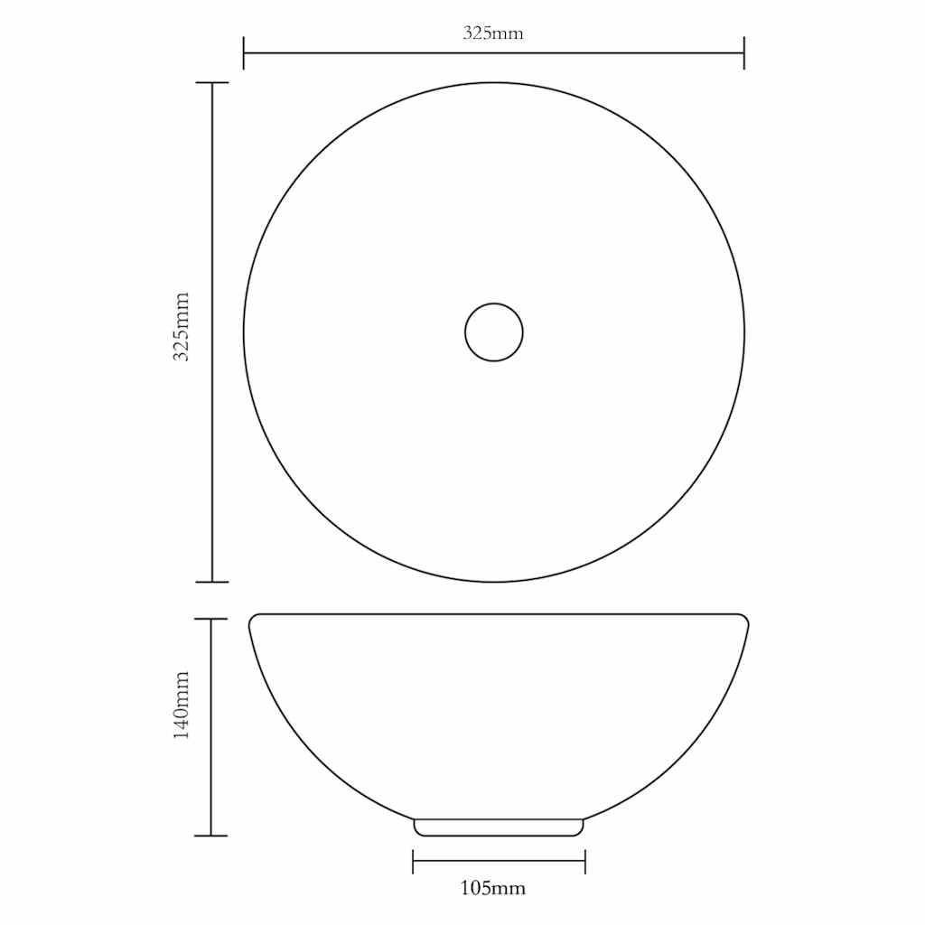 143483 vidaXL Wash Basin 32,5x14 cm Ceramic Silver