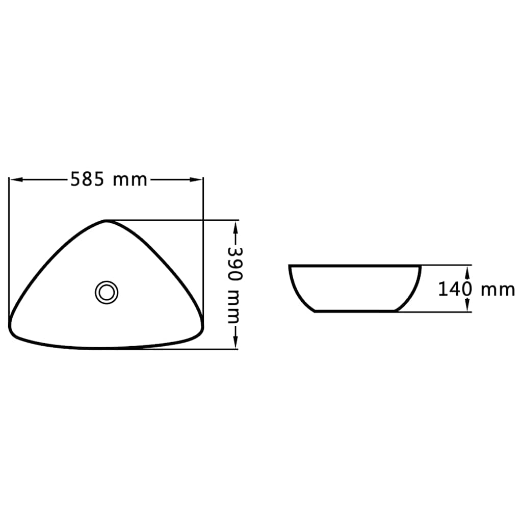 143902 vidaXL Wash Basin 58,5x39x14 cm Ceramic Black