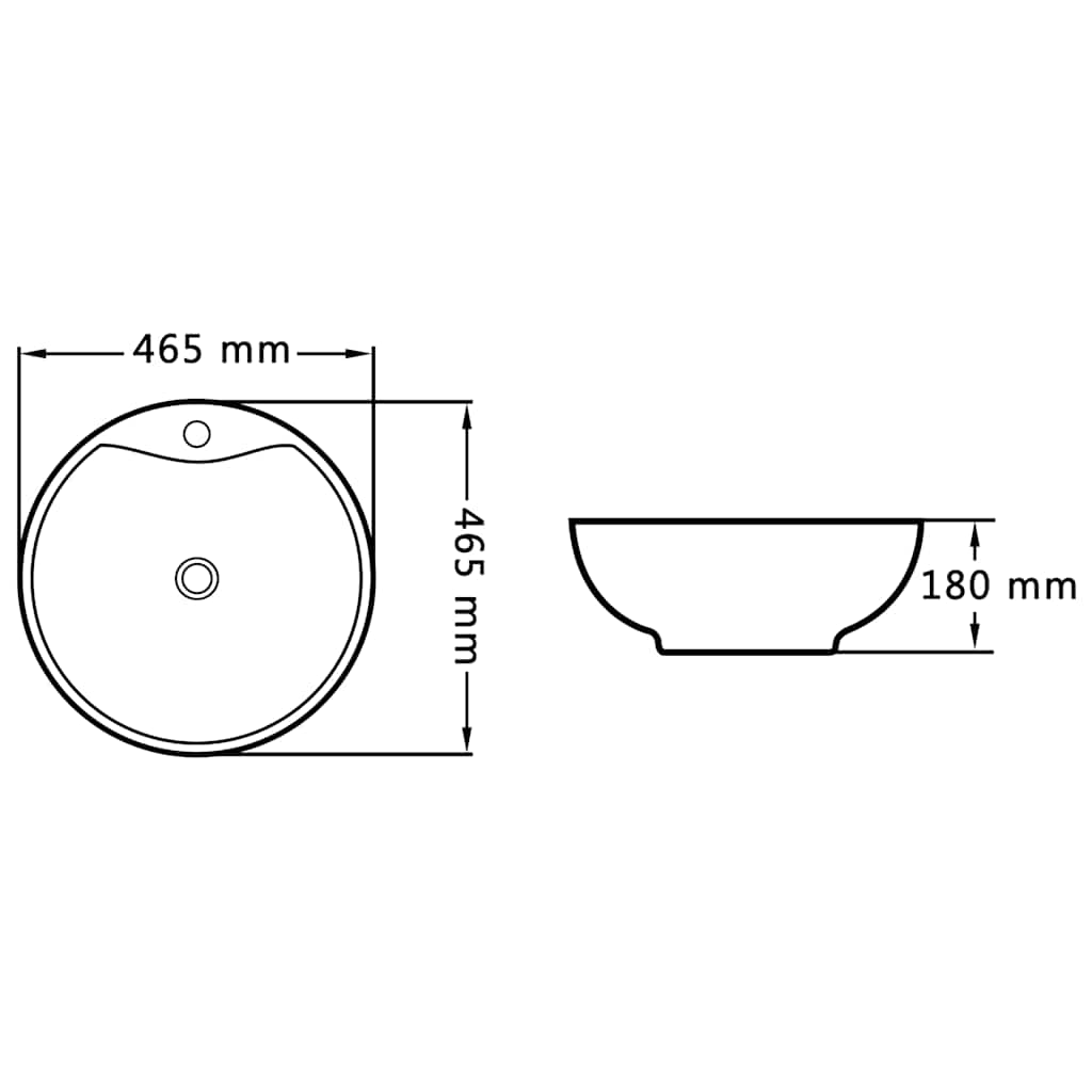 143904 vidaXL Wash Basin with Overflow 46,5x18 cm Ceramic Black