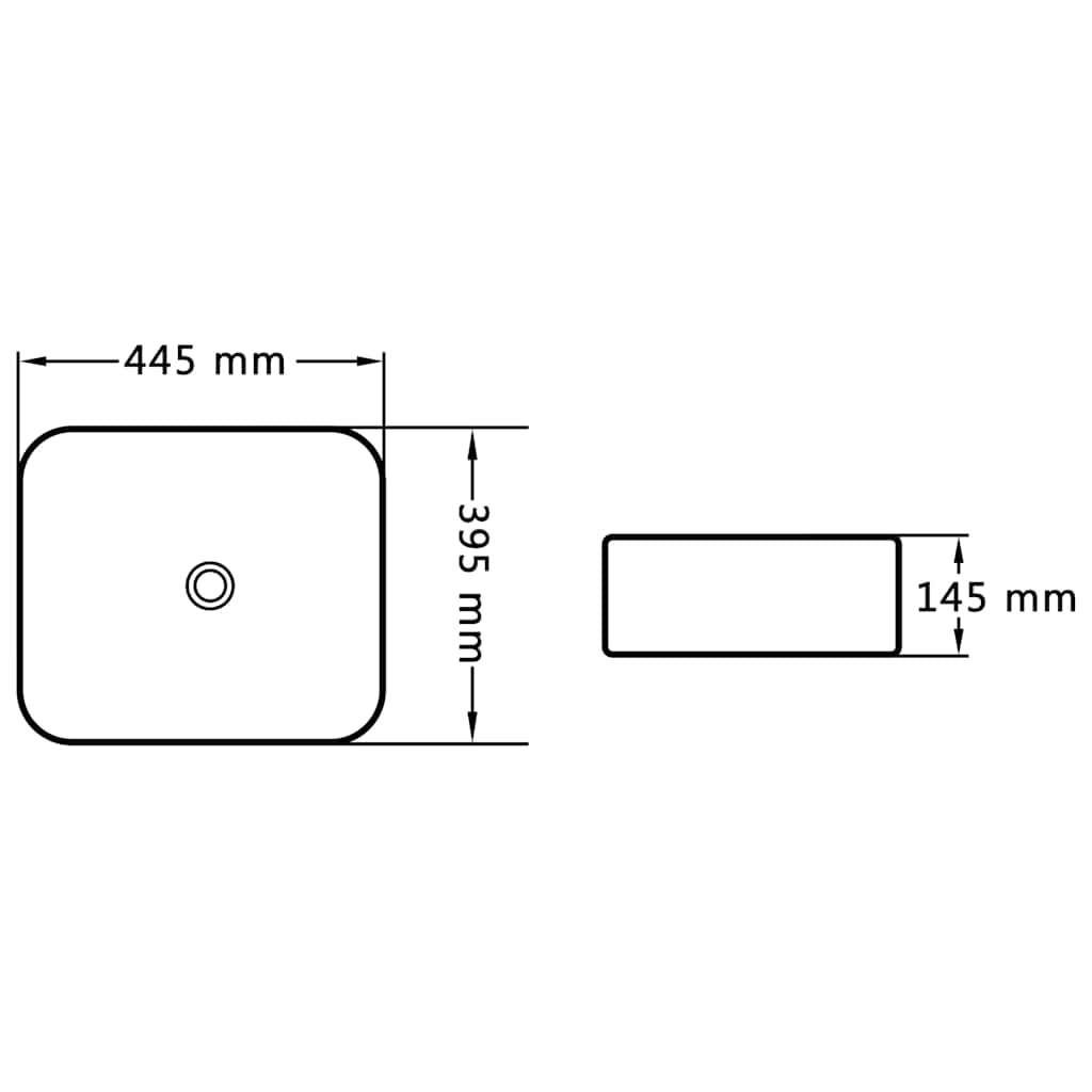 143905 vidaXL Wash Basin 44,5x39,5x14,5 cm Ceramic White