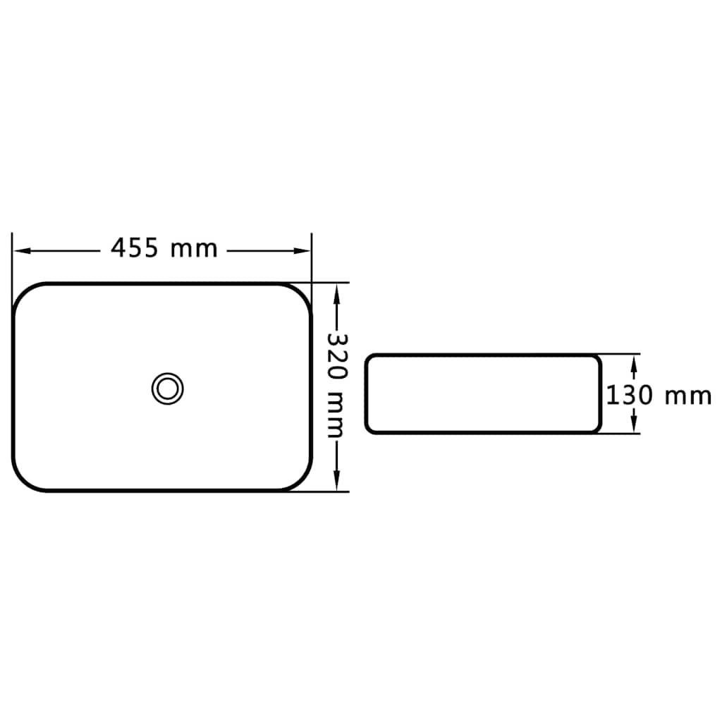 143915 vidaXL Wash Basin 45,5x32x13 cm Ceramic White