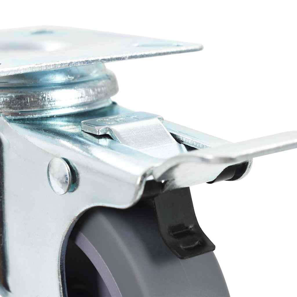 143421 vidaXL Swivel Casters with Double Brakes 4 pcs 75 mm
