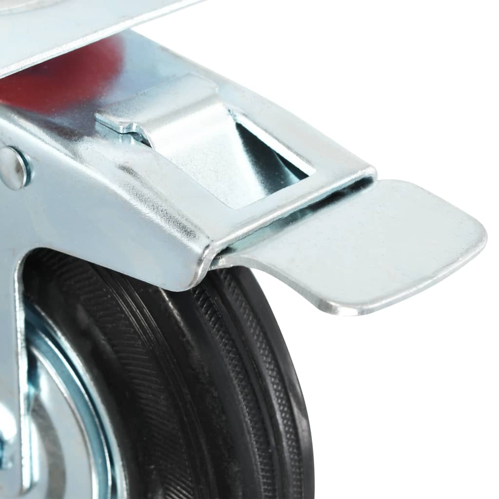 143449 vidaXL Swivel Casters with Double Brakes 4 pcs 125 mm