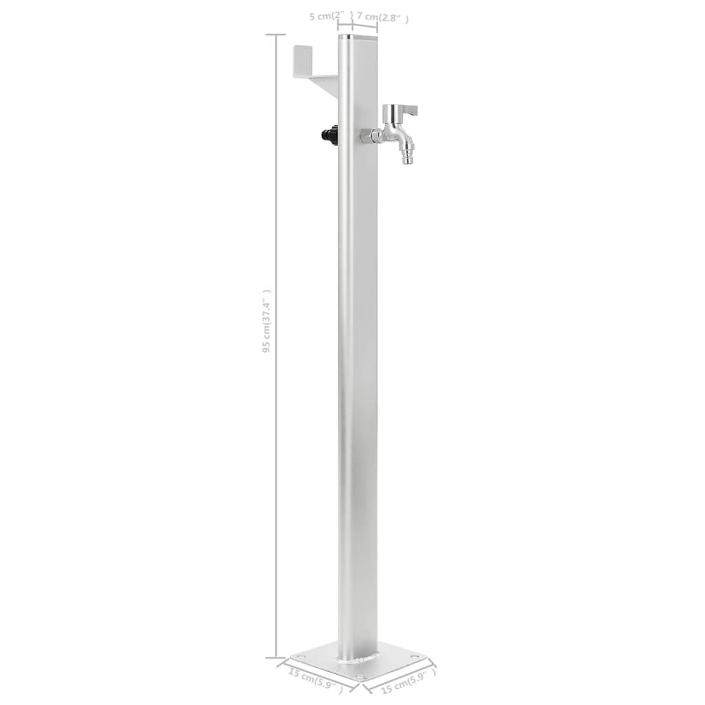 45458 vidaXL Garden Water Column Aluminium 95 cm