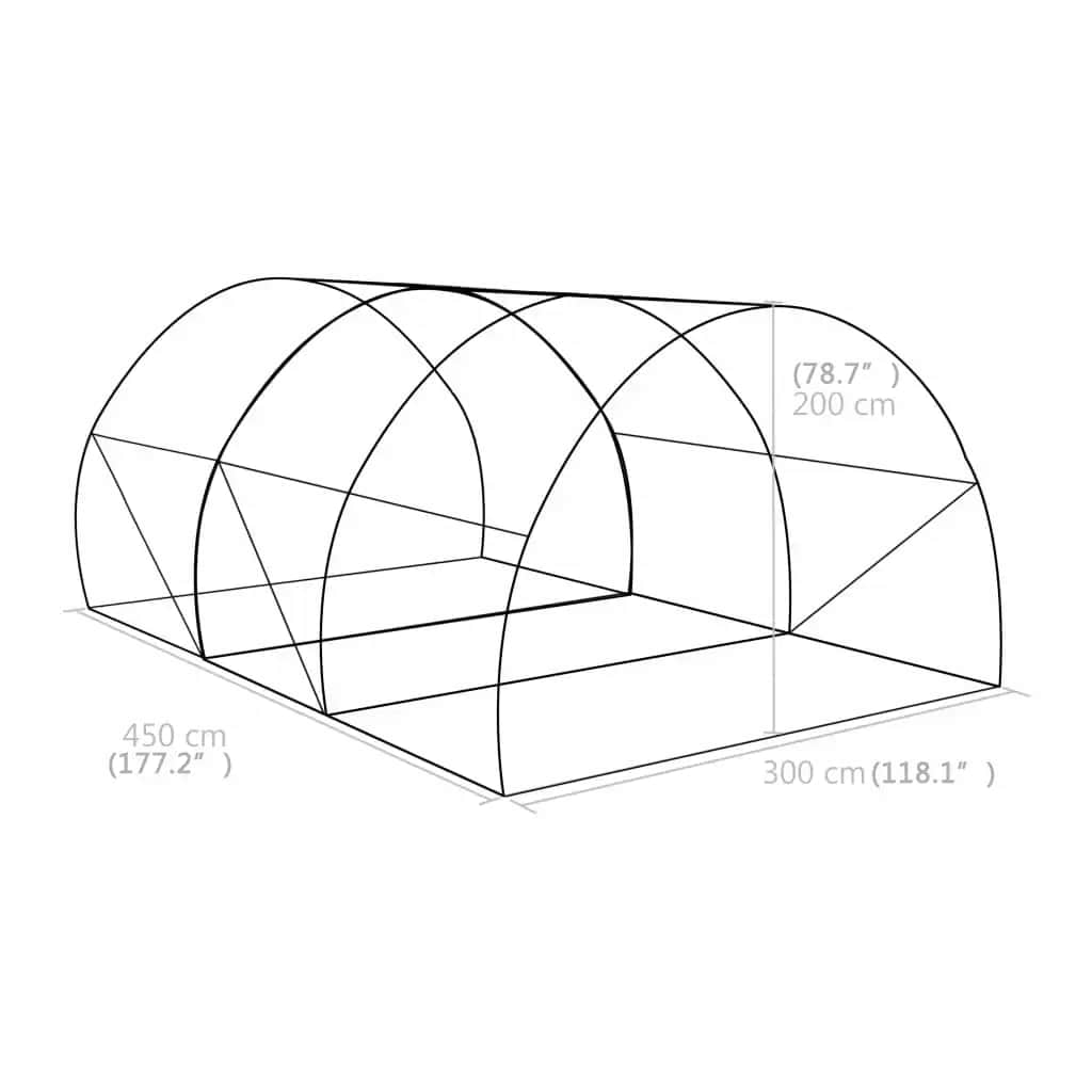45535 vidaXL Greenhouse 13,5m² 450x300x200 cm