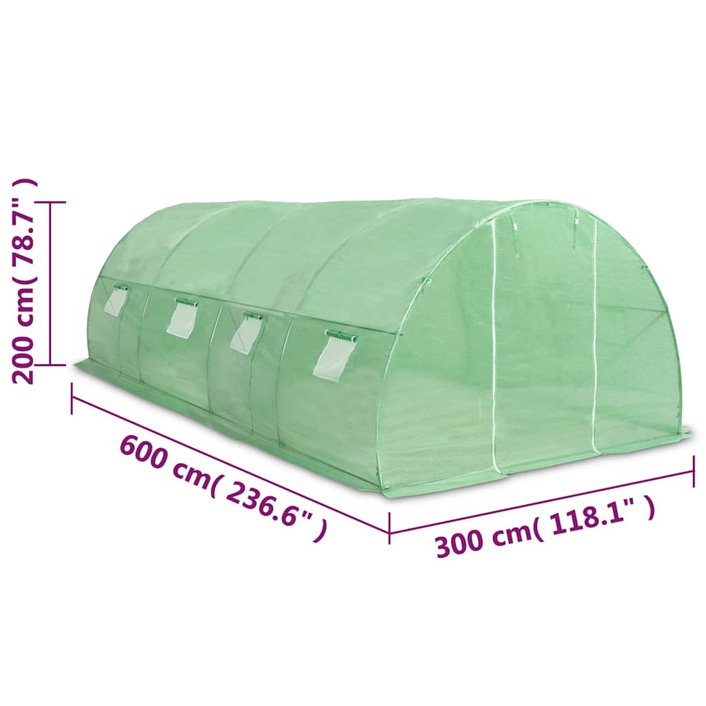 45536 vidaXL Greenhouse 18m² 600x300x200 cm