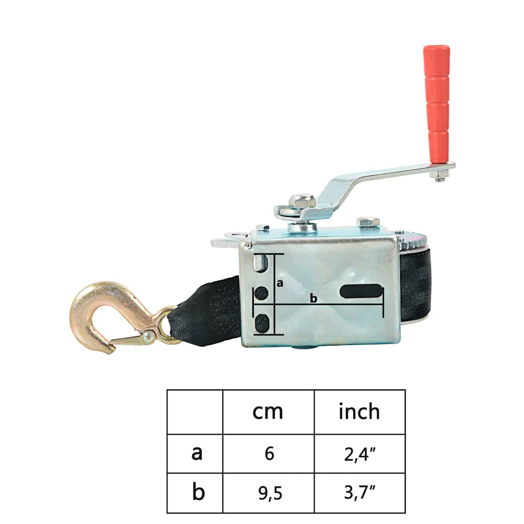 143993 vidaXL Hand Winch with Strap 360 kg