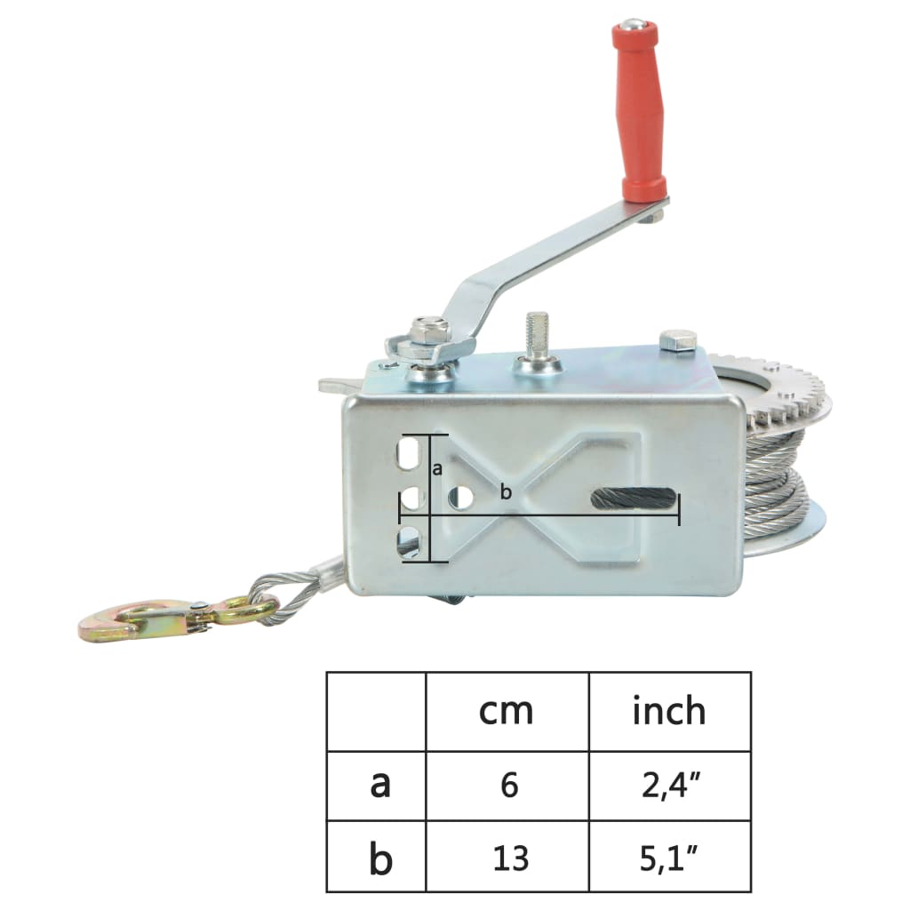143997 vidaXL Hand Winch 1360 kg