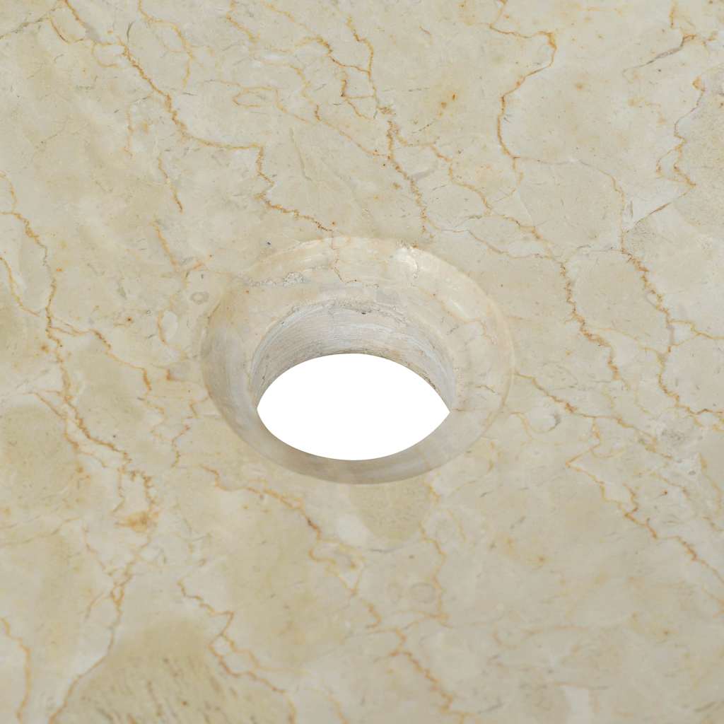 142765 vidaXL Sink 50x35x12 cm Marble Cream