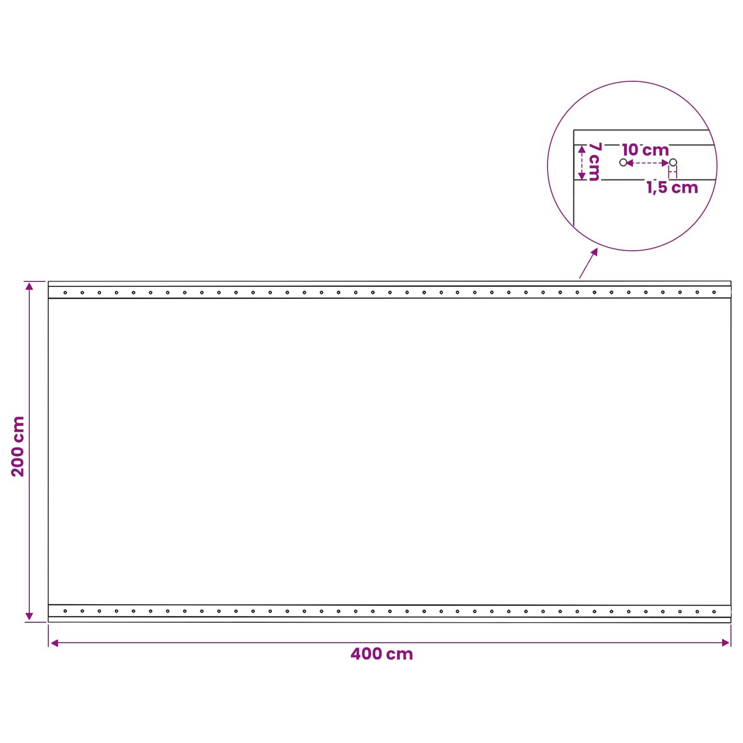 45545 vidaXL Leno Tarpaulin 260 g/m² 2x4 m White