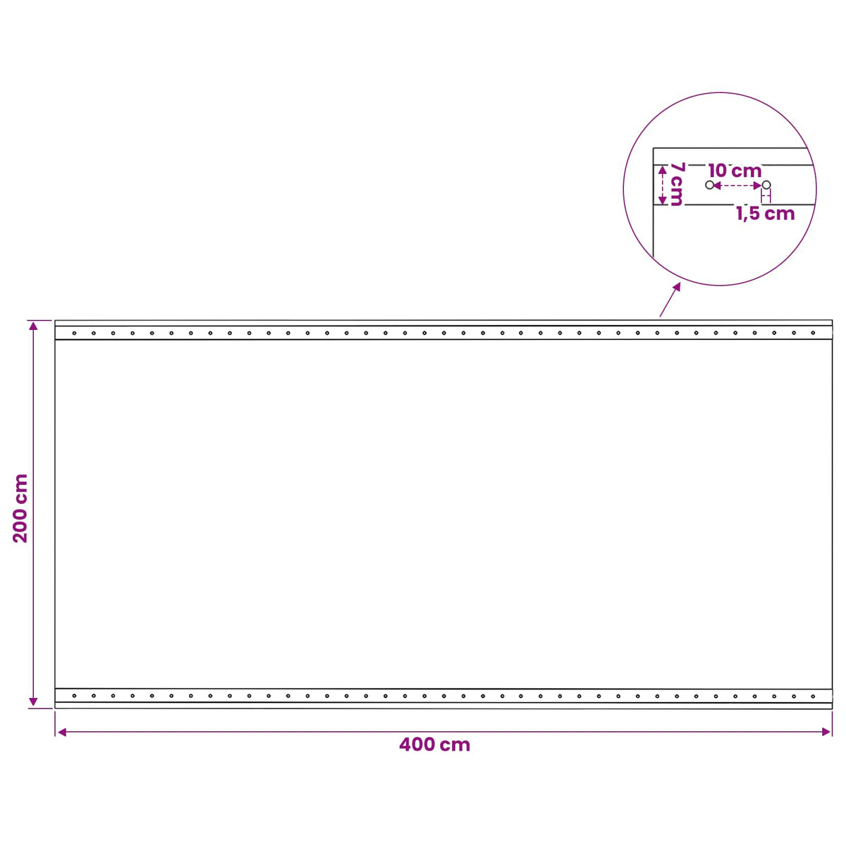 45545 vidaXL Leno Tarpaulin 260 g/m² 2x4 m White