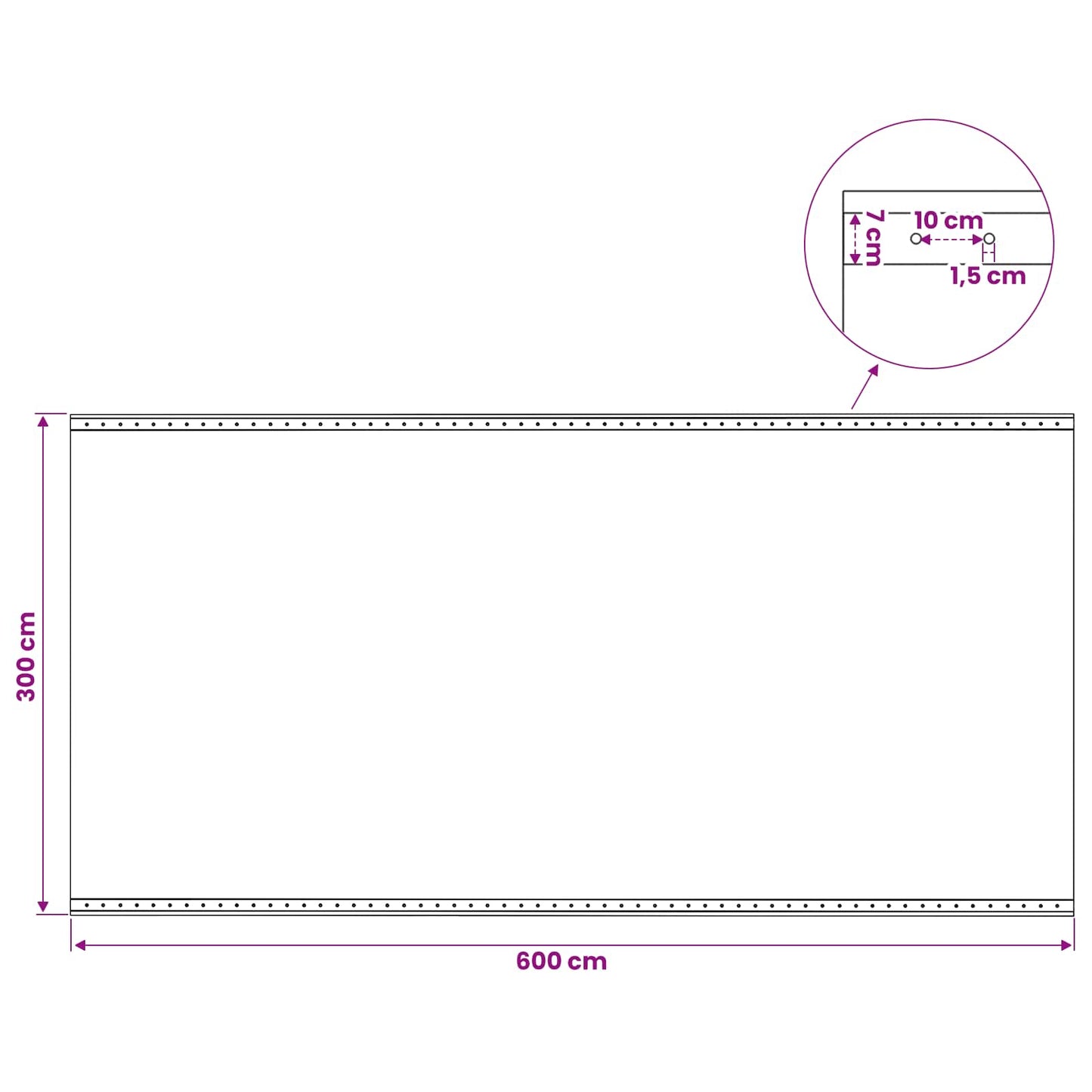 45555 vidaXL Leno Tarpaulin 260 g/m² 3x6 m White