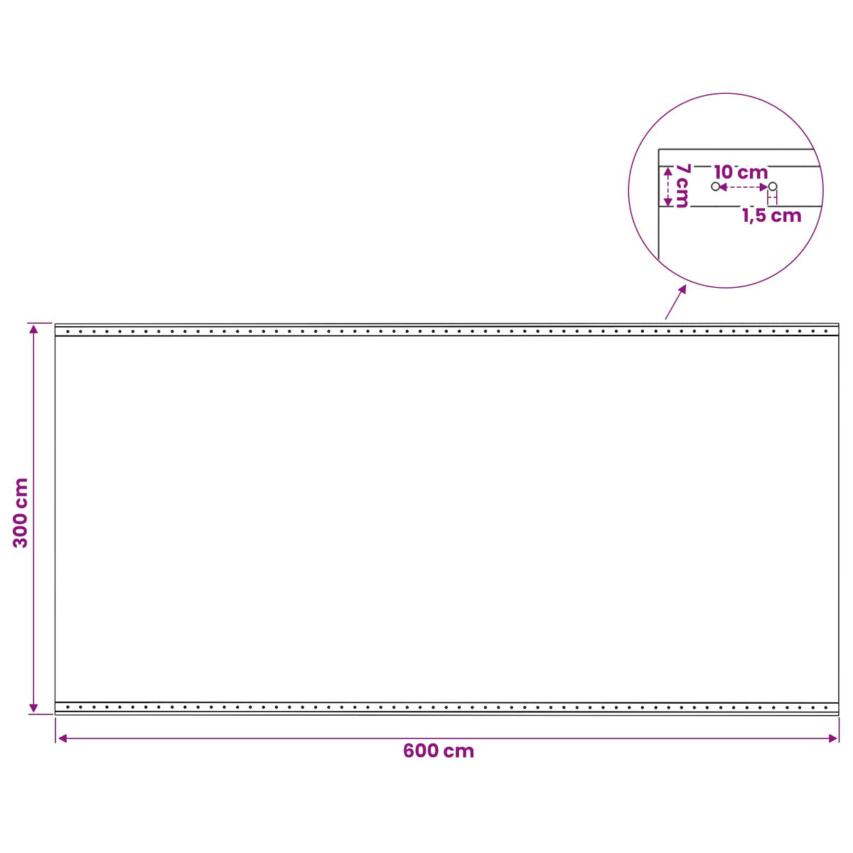 45555 vidaXL Leno Tarpaulin 260 g/m² 3x6 m White