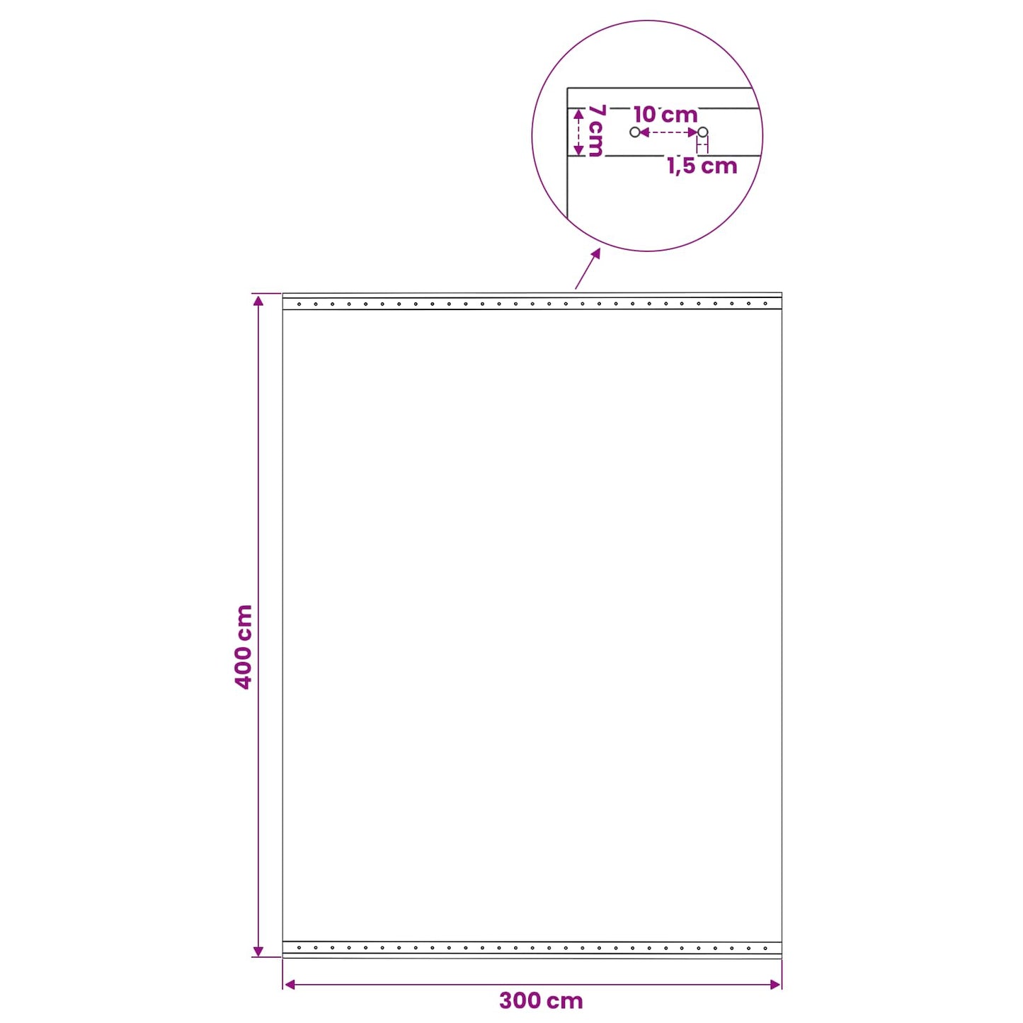 45560 vidaXL Leno Tarpaulin 260 g/m² 4x3 m White