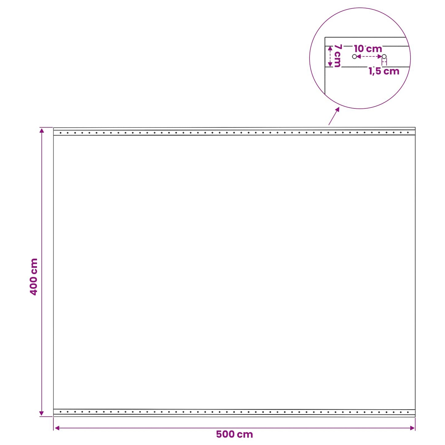 45562 vidaXL Leno Tarpaulin 260 g/m² 4x5 m White