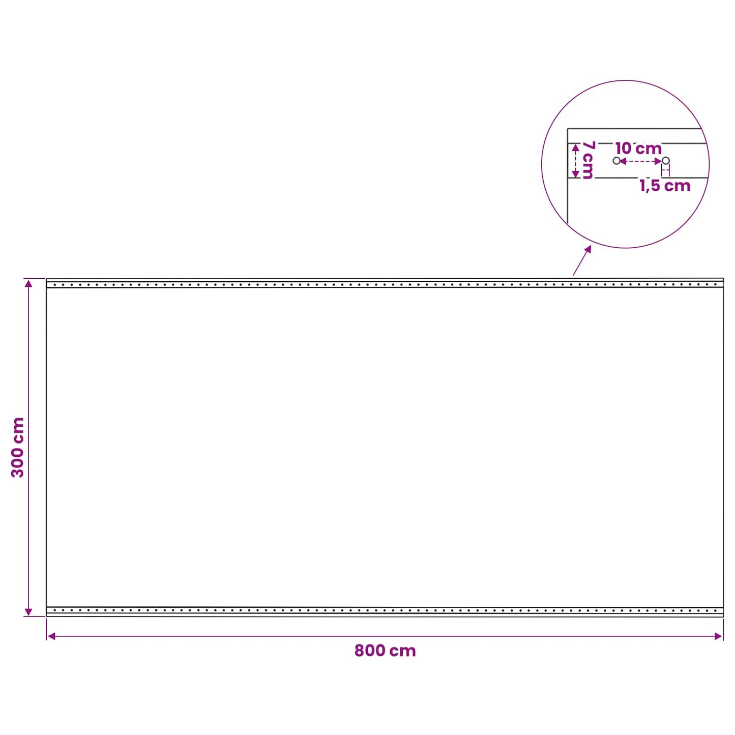45564 vidaXL Leno Tarpaulin 260 g/m² 4x8 m White