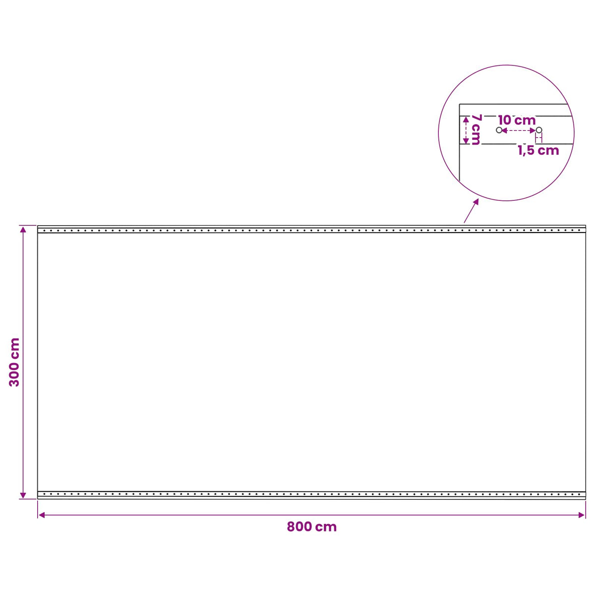 45564 vidaXL Leno Tarpaulin 260 g/m² 4x8 m White