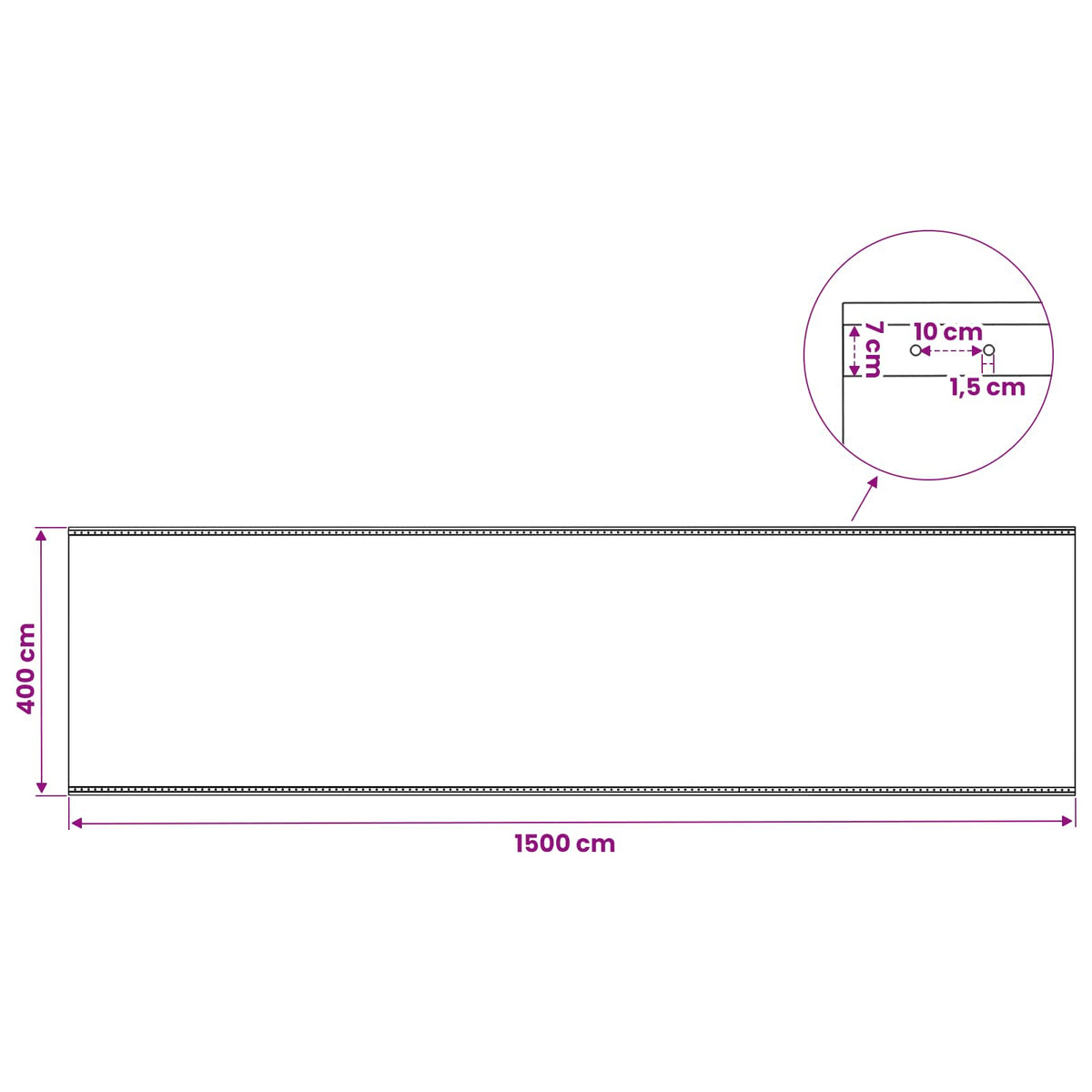 45566 vidaXL Leno Tarpaulin 260 g/m² 4x15 m White