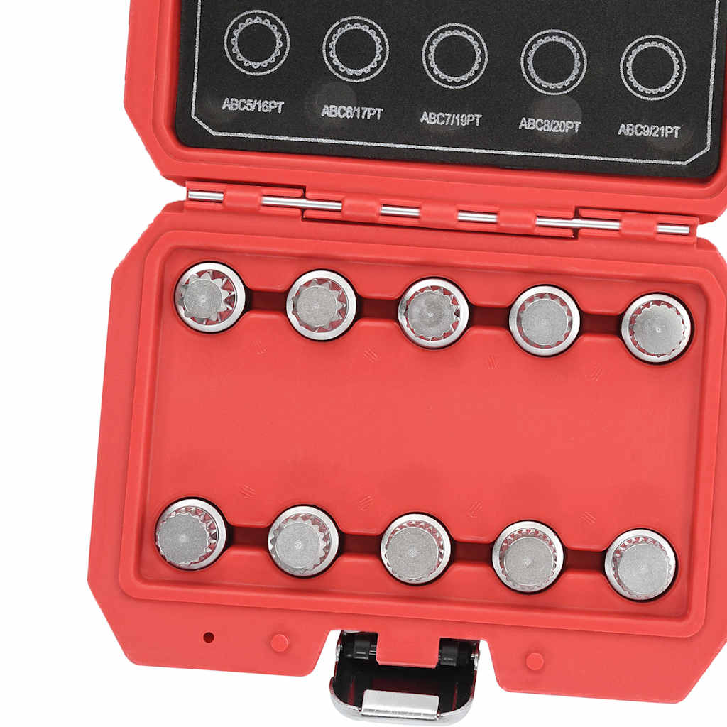 210492 vidaXL 10 Piece Locking Wheel Nut Key Set for VW