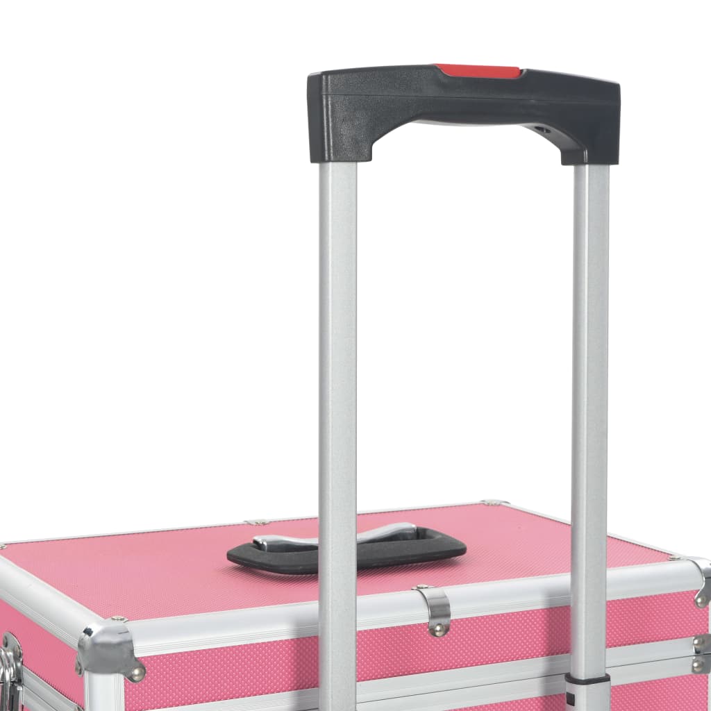 vidaXL Make-up Trolley Aluminium Pink