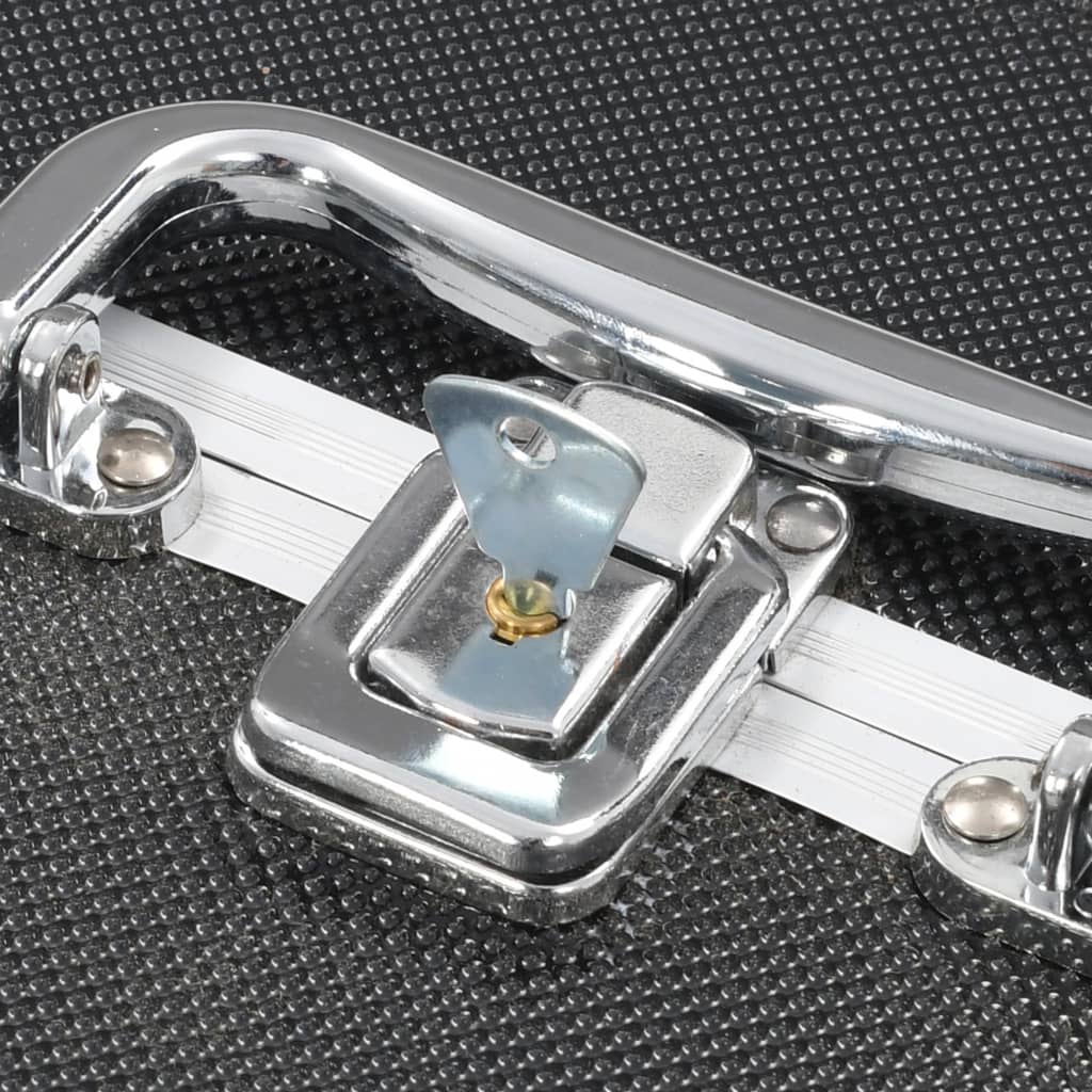 vidaXL Make-up Case 22x30x21 cm Black Aluminium