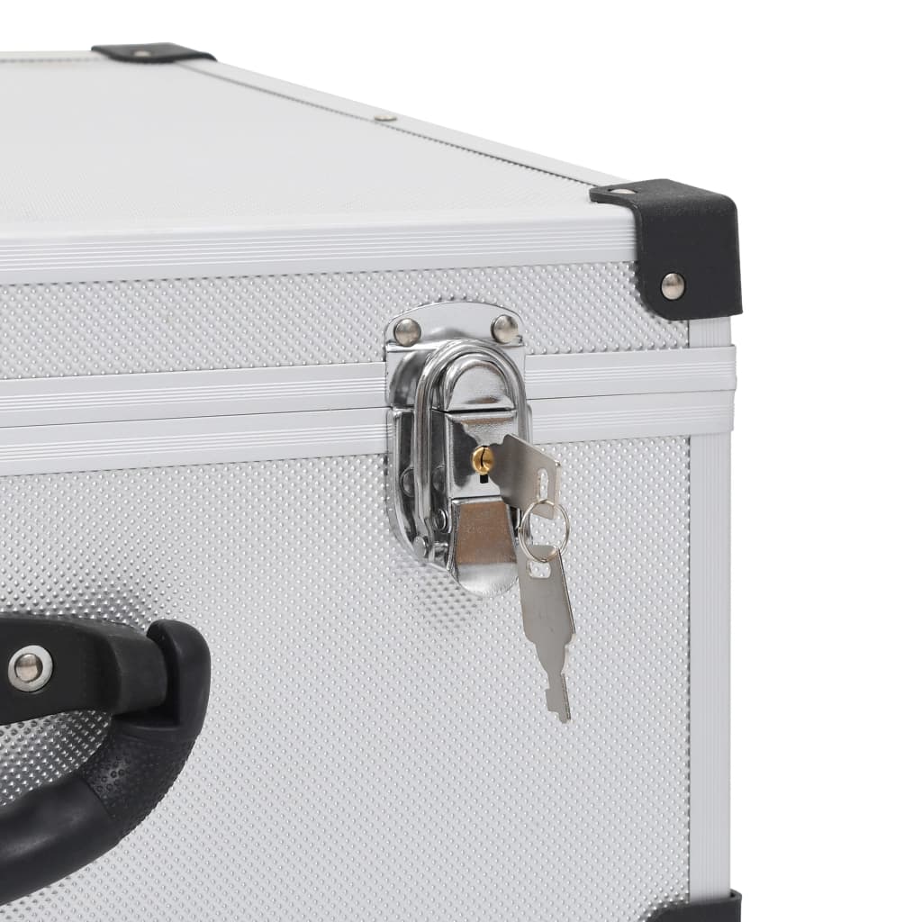 91856 vidaXL CD Case for 60 CDs Aluminium ABS Silver