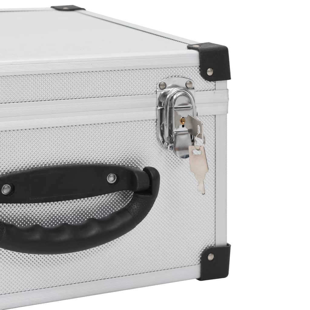 91858 vidaXL CD Case for 40 CDs Aluminium ABS Silver