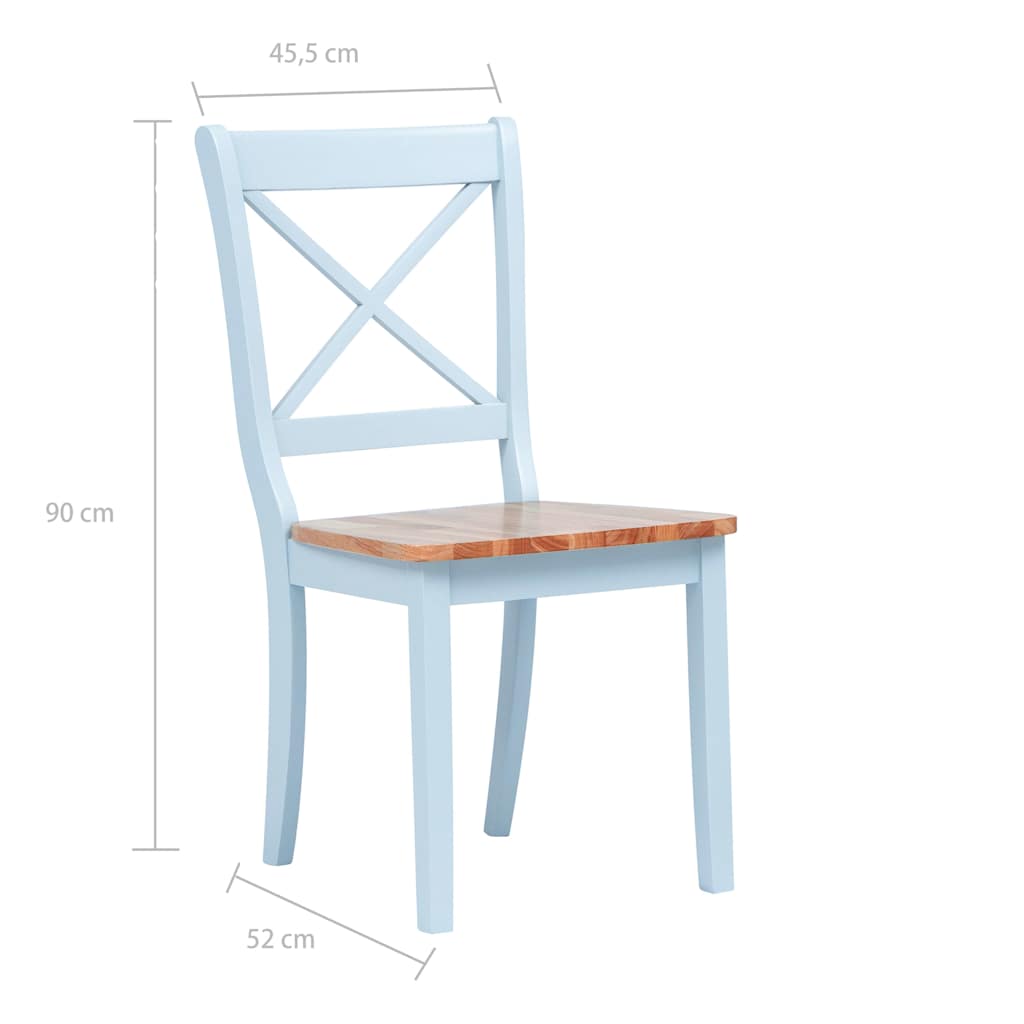 Dining Chairs 4 pcs Grey and Natural Solid Rubber Wood