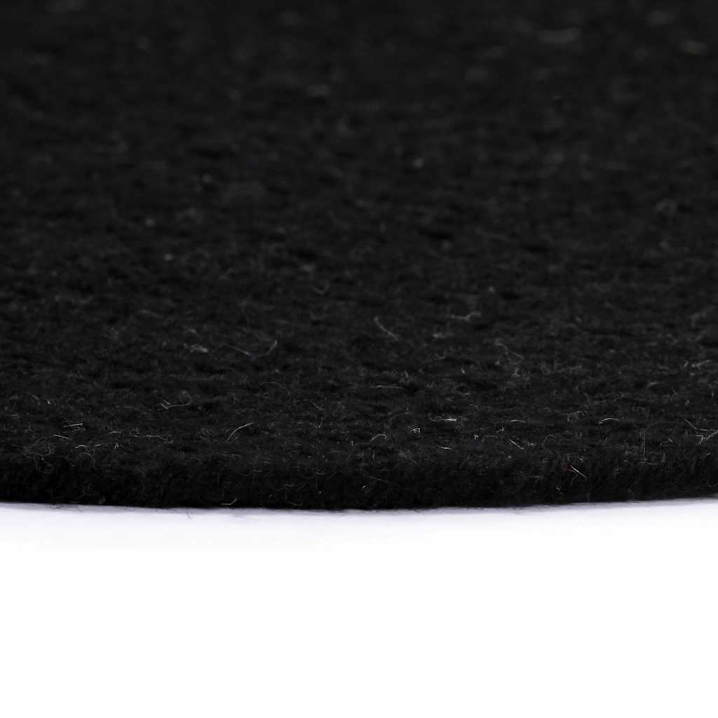 Placemats 6 pcs Plain Black 38 cm Round Cotton