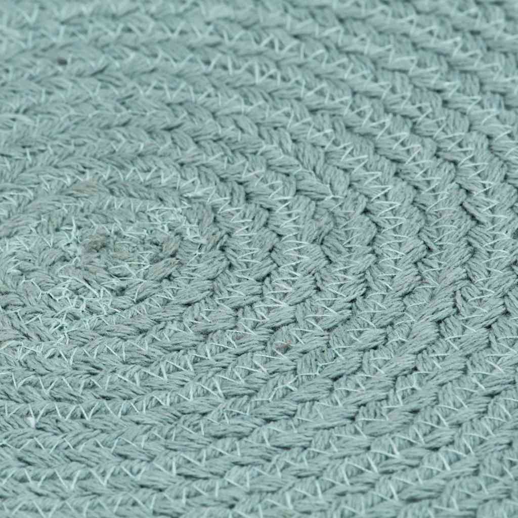 Placemats 4 pcs Plain Green 38 cm Round Cotton