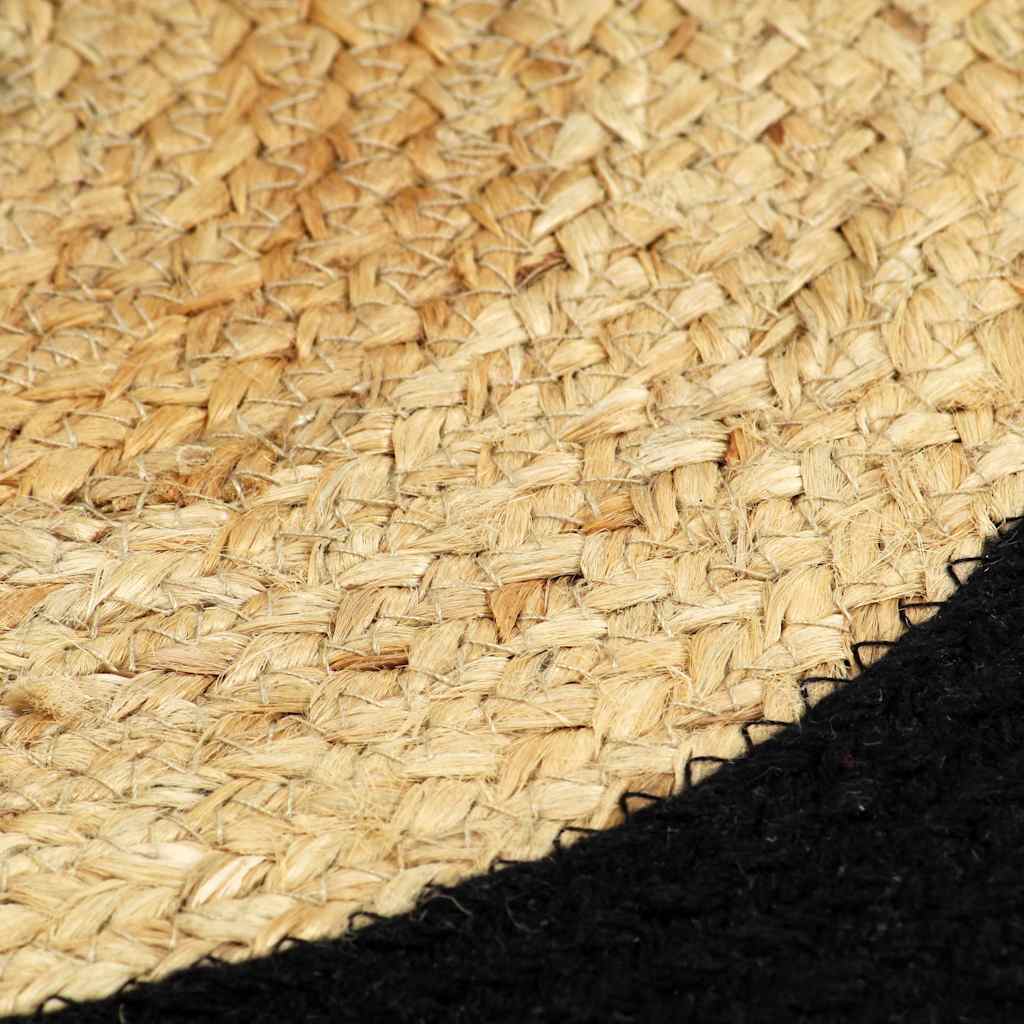 133856 vidaXL Placemats 4 pcs Natural and Black 38 cm Jute and Cotton