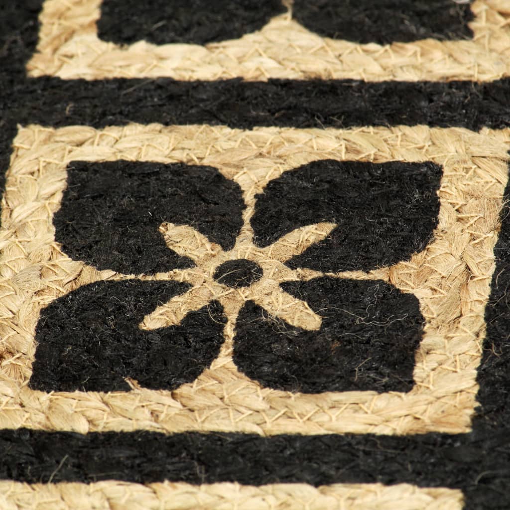 133869 vidaXL Placemats 6 pcs Black 38 cm Round Jute