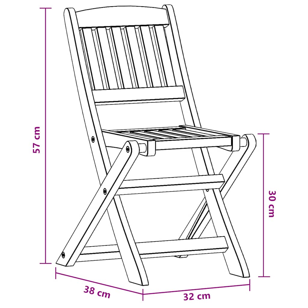 Children's Folding Chairs 2 pcs Solid Eucalyptus Wood