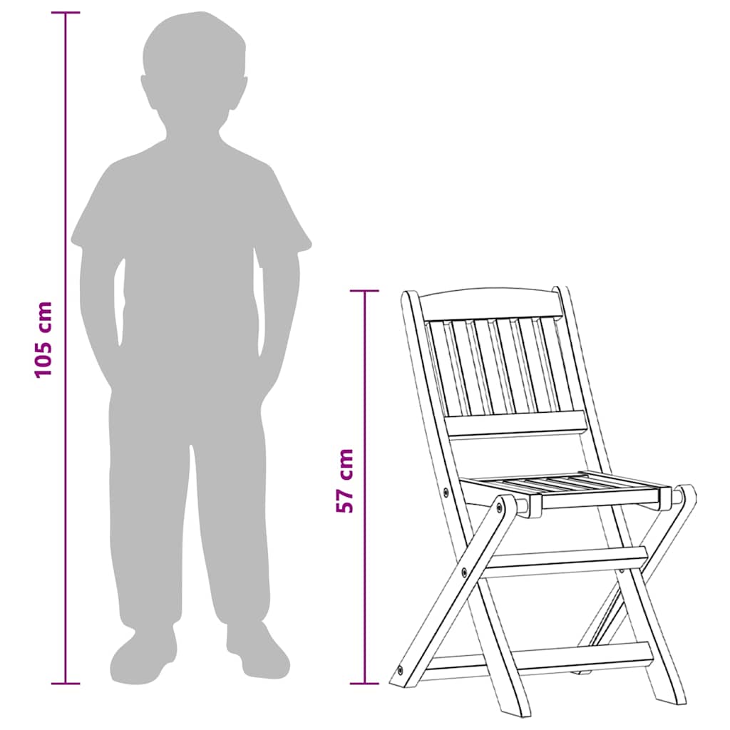 3 Piece Bistro Set for Children Solid Eucalyptus Wood
