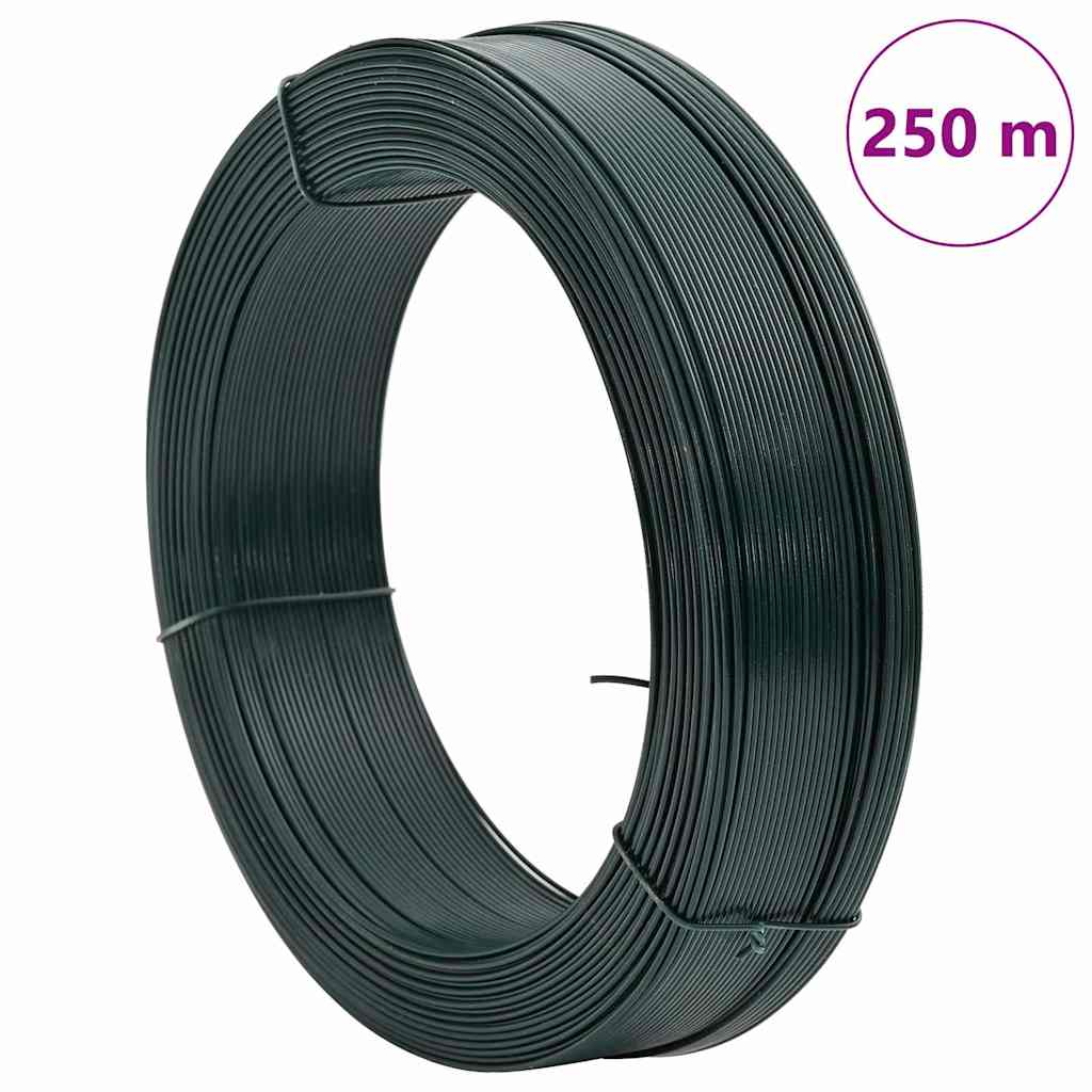 144474 vidaXL Fence Binding Wire 250 m 0,9/1,4 mm Steel Blackish Green