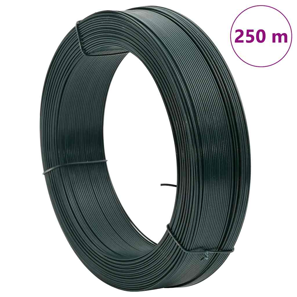 144480 vidaXL Fence Binding Wire 250 m 2,3/3,8 mm Steel Blackish Green