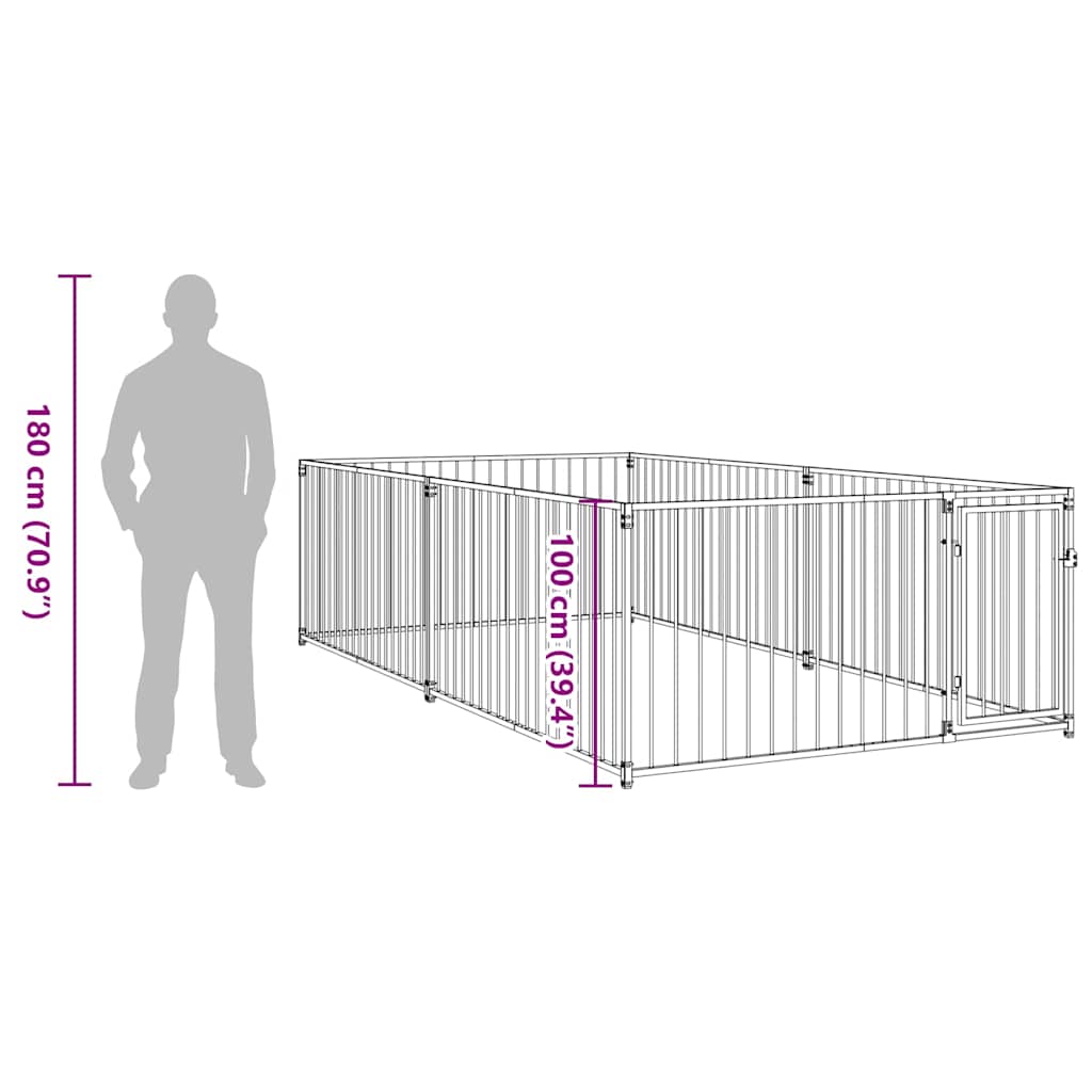 144490 vidaXL Outdoor Dog Kennel 200x400x100 cm