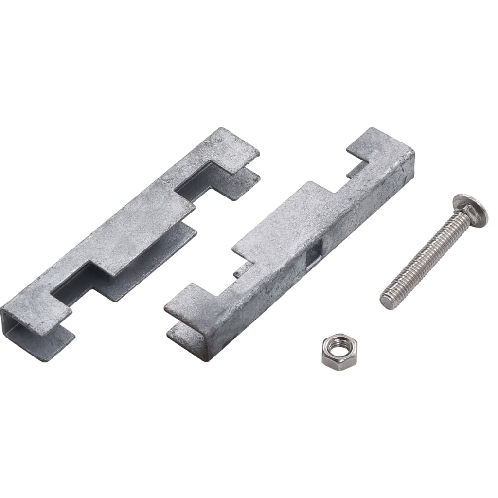 144497 vidaXL Garden U Mat Connector 10 Sets Silver